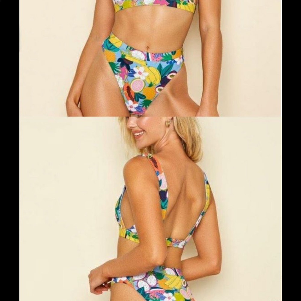 Dippin Daisy’s festival top in superfruit with ultra and seaport bottoms